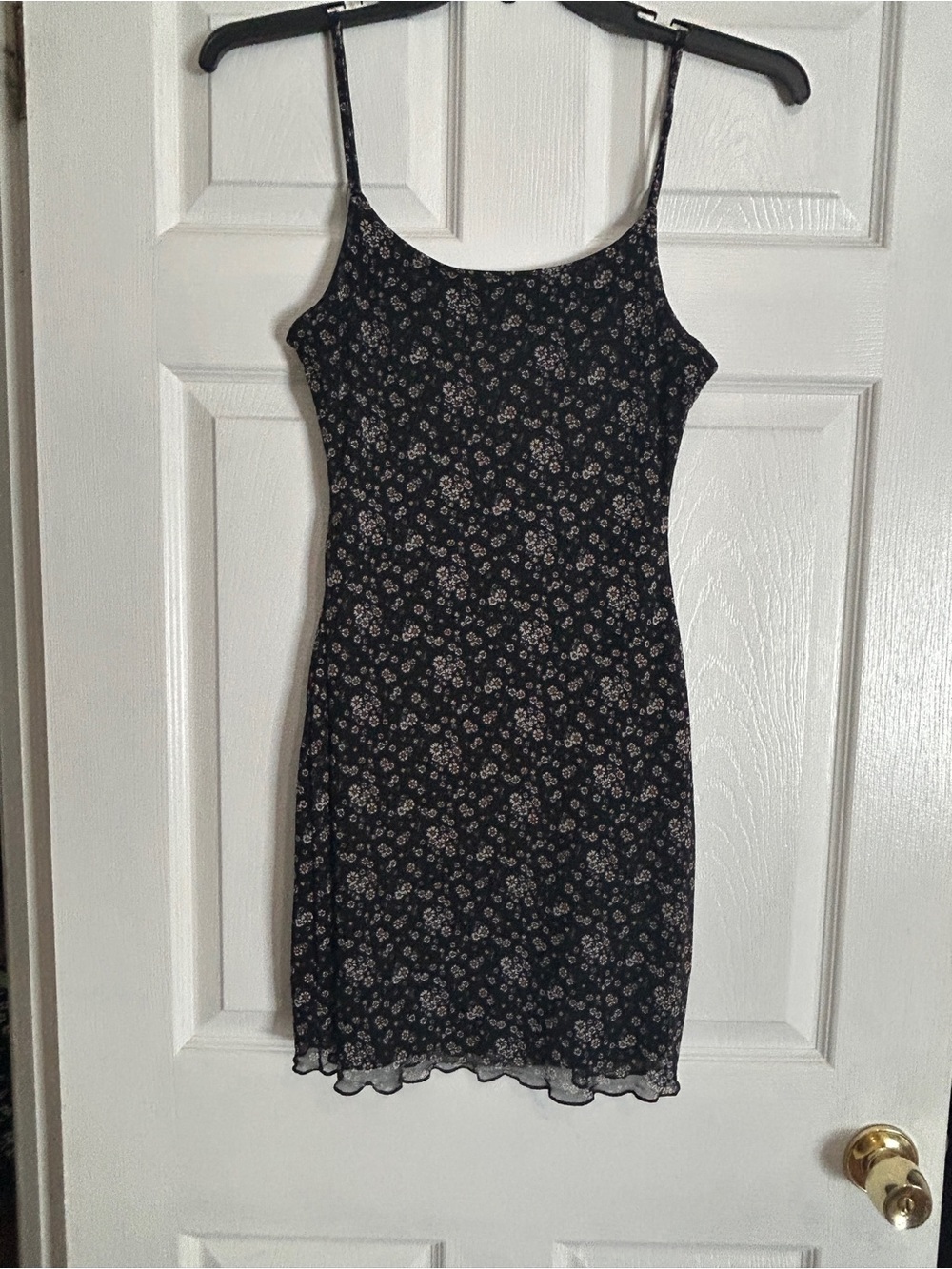 Ultra Flirt Black Floral Slip Mini Dress